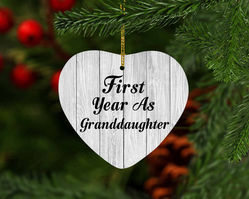 First Year As Granddaughter - Heart Ornament F
