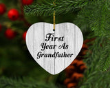 First Year As Grandfather - Heart Ornament F
