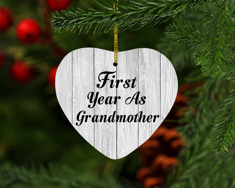 First Year As Grandmother - Heart Ornament F