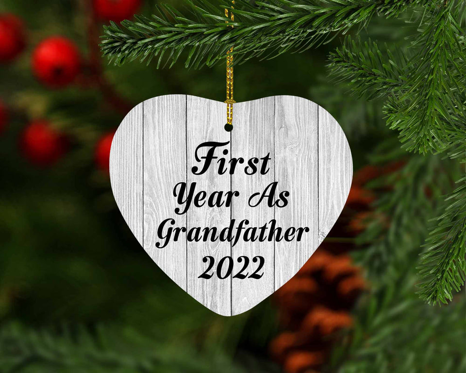 First Year As Grandfather 2022 - Heart Ornament F