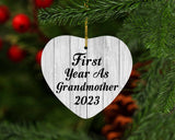 First Year As Grandmother 2023 - Heart Ornament F
