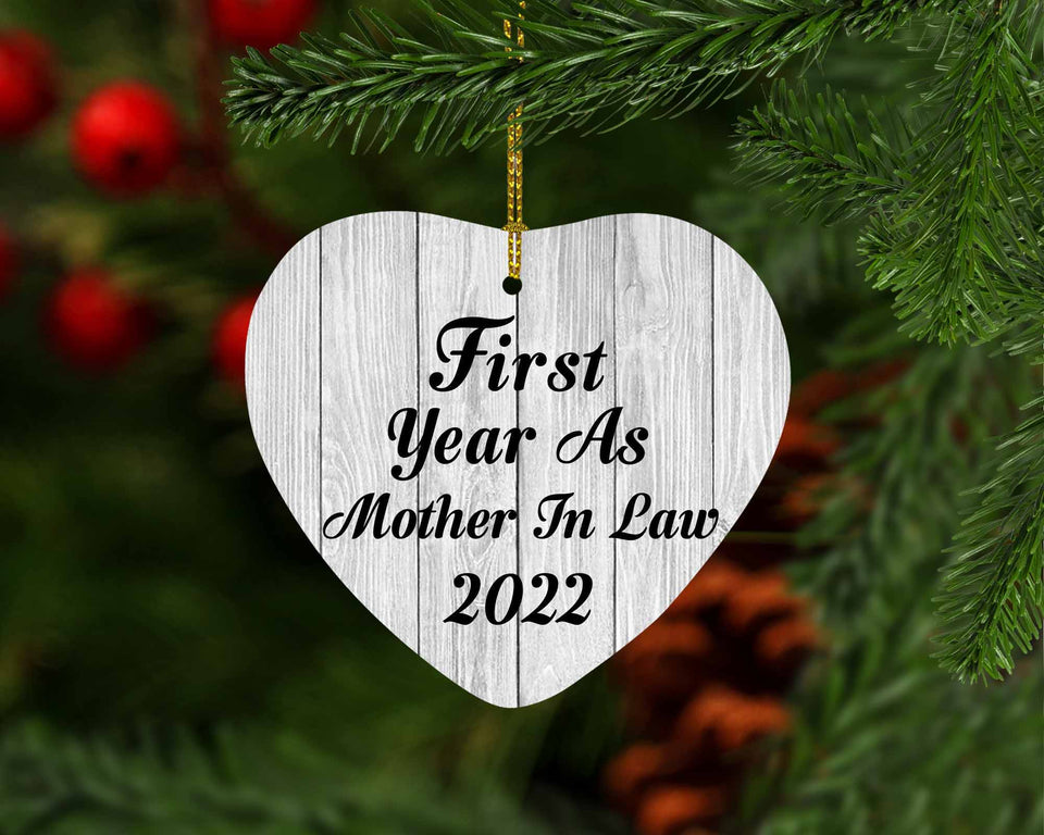 First Year As Mother In Law 2022 - Heart Ornament F