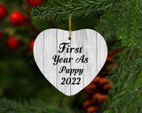 First Year As Pappy 2022 - Heart Ornament F