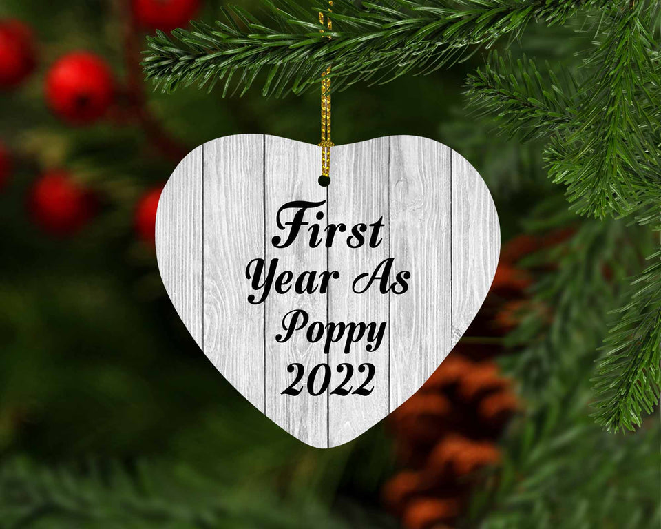 First Year As Poppy 2022 - Heart Ornament F
