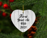 First Year As Wife 2021 - Heart Ornament F
