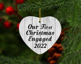 Our First Christmas Engaged 2022 - Heart Ornament F