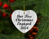 Our First Christmas Engaged 2024 - Heart Ornament F