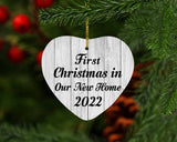 First Christmas In Our New Home 2022 - Heart Ornament F