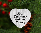 First Christmas With My Granny - Heart Ornament F