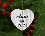 Aunt Established Est. 2022 - Heart Ornament F