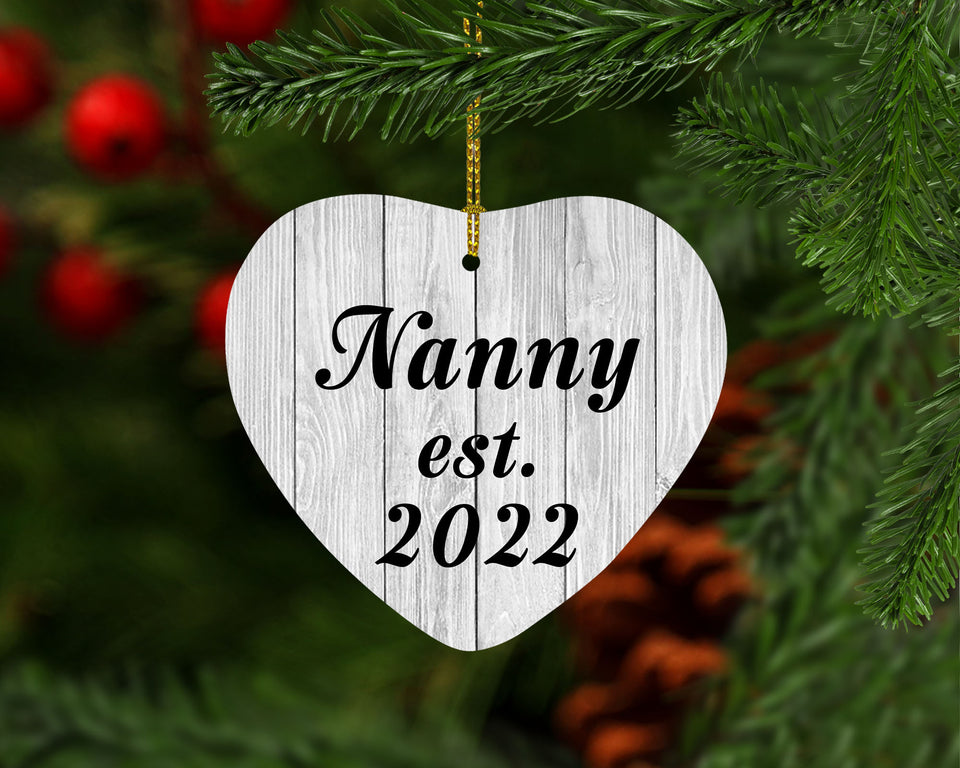 Nanny Established Est. 2022 - Heart Ornament F