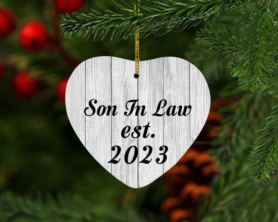 Son In Law Established Est. 2023 - Heart Ornament F