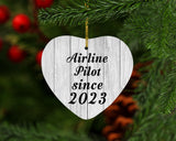 Airline Pilot Since 2023 - Heart Ornament F