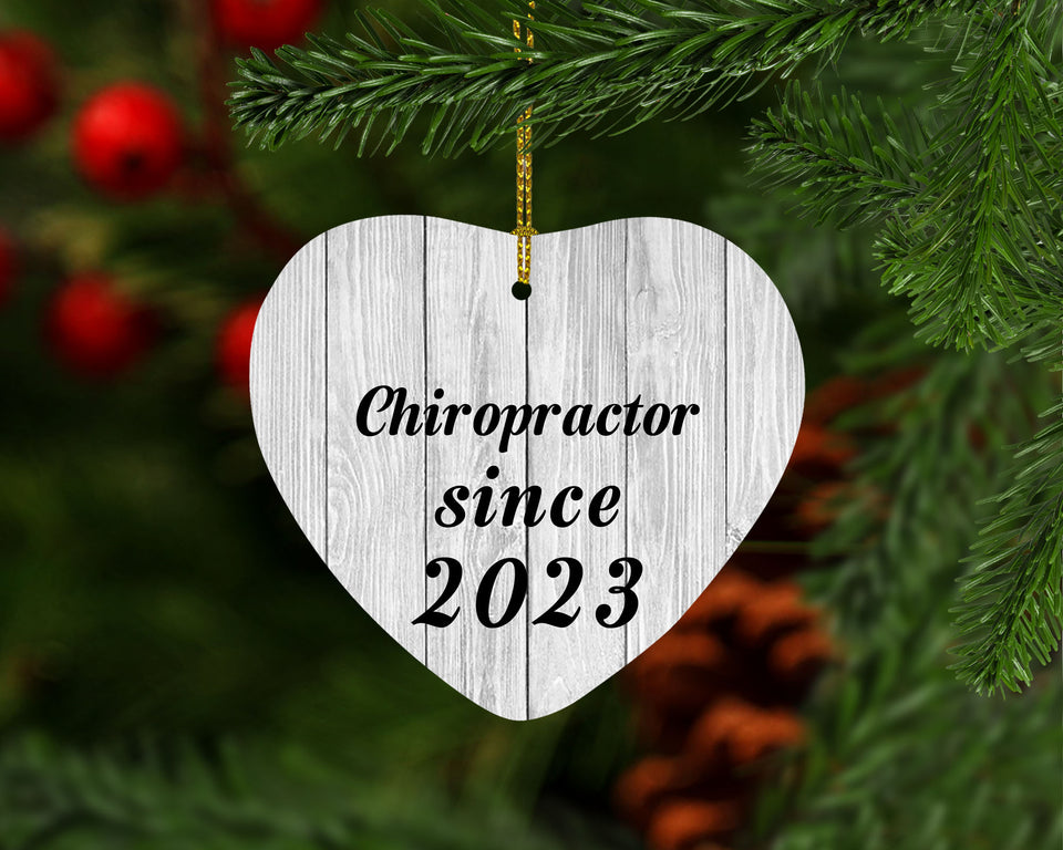 Chiropractor Since 2023 - Heart Ornament F