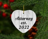 Attorney Established Est. 2022 - Heart Ornament F