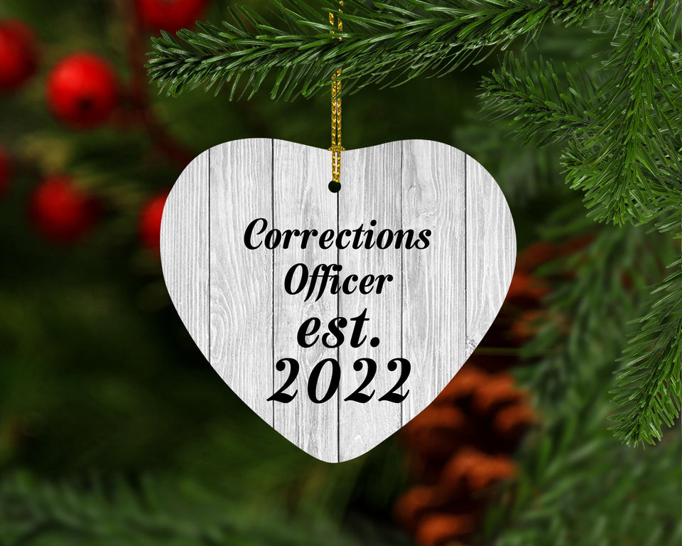 Corrections Officer Established Est. 2022 - Heart Ornament F
