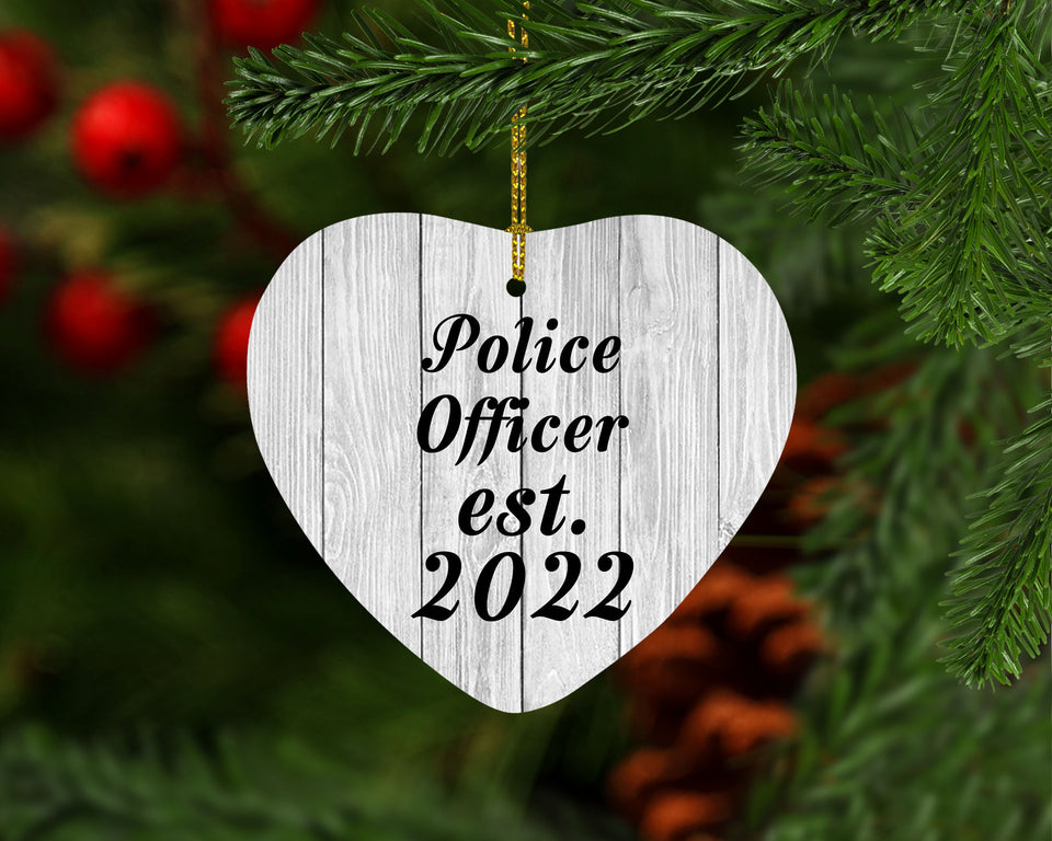 Police Officer Established Est. 2022 - Heart Ornament F