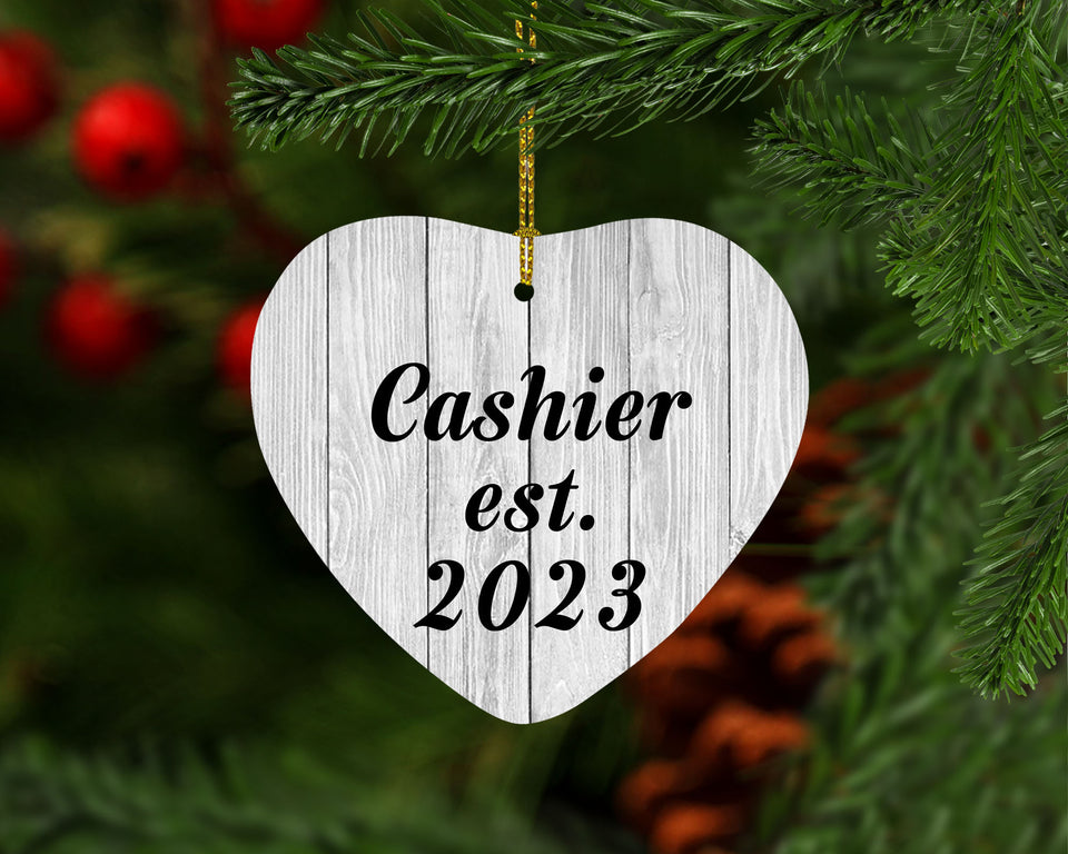 Cashier Established Est. 2023 - Heart Ornament F