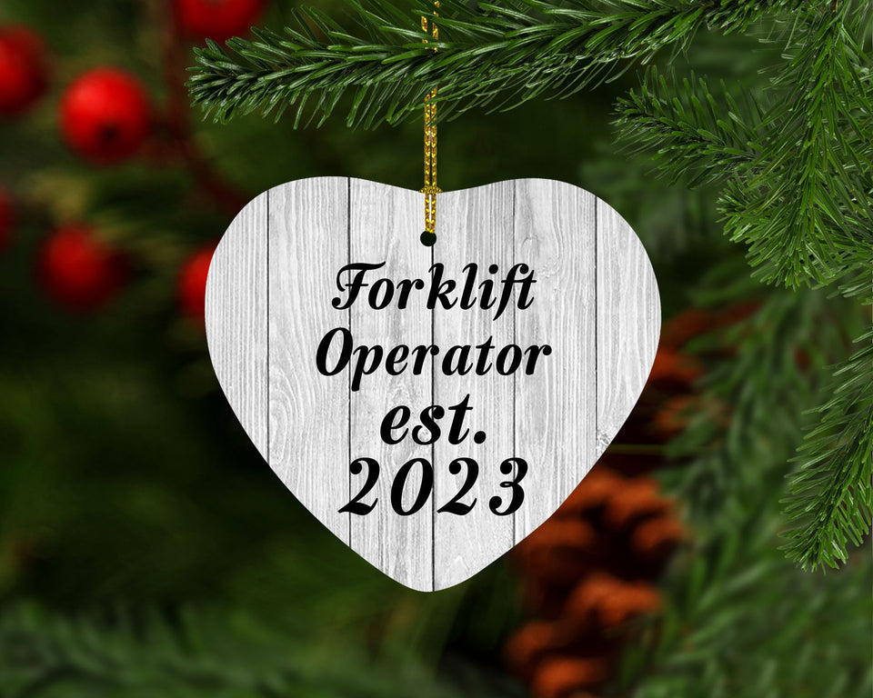 Forklift Operator Established Est. 2023 - Heart Ornament F