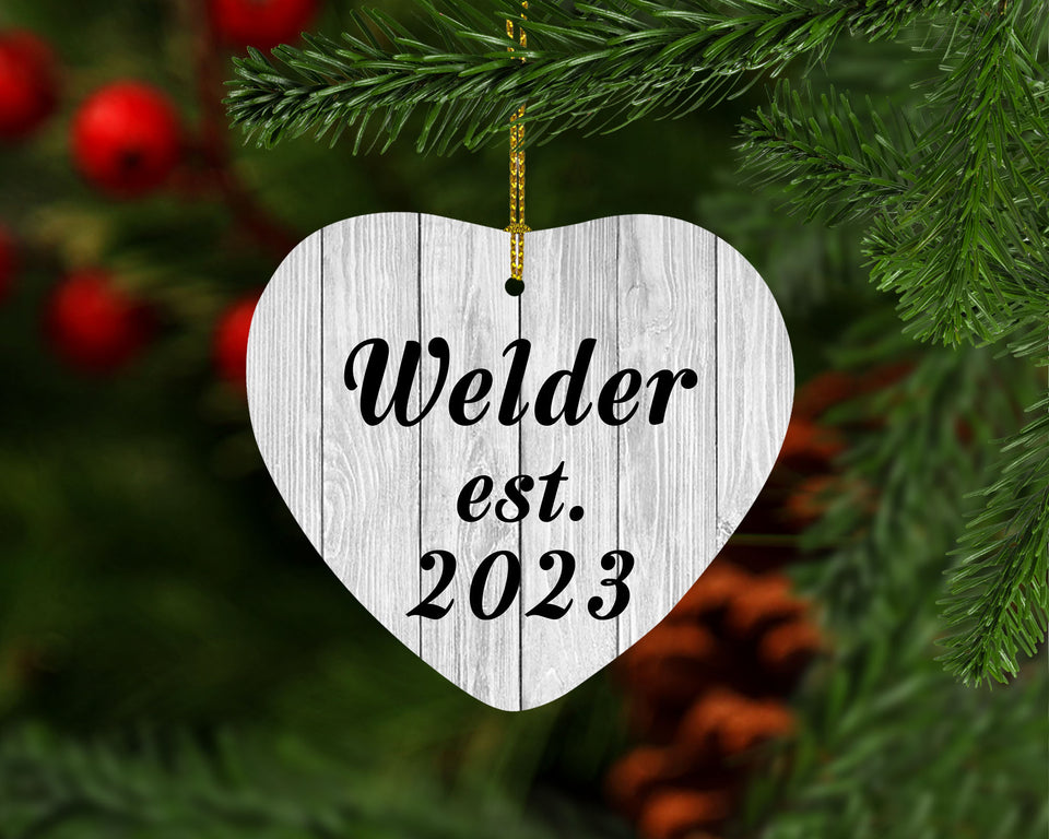 Welder Established Est. 2023 - Heart Ornament F