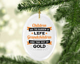 Children Are Rainbow Of Life, Grandchildren Are Pot Of Gold - Oval Ornament
