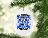 The Smallest Hands Make The Biggest Mark On Dad's Heart - Oval Ornament