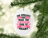 The Smallest Hands Make The Biggest Mark On Mom's Heart - Oval Ornament