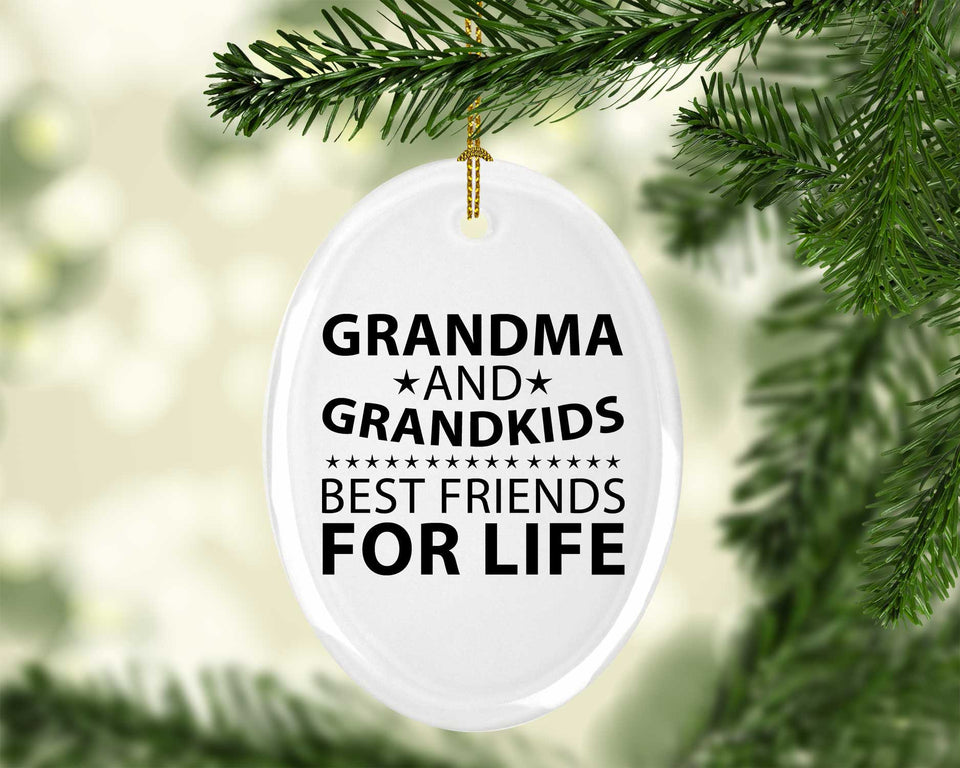 Grandma and Grandkids, Best Friends For Life - Oval Ornament
