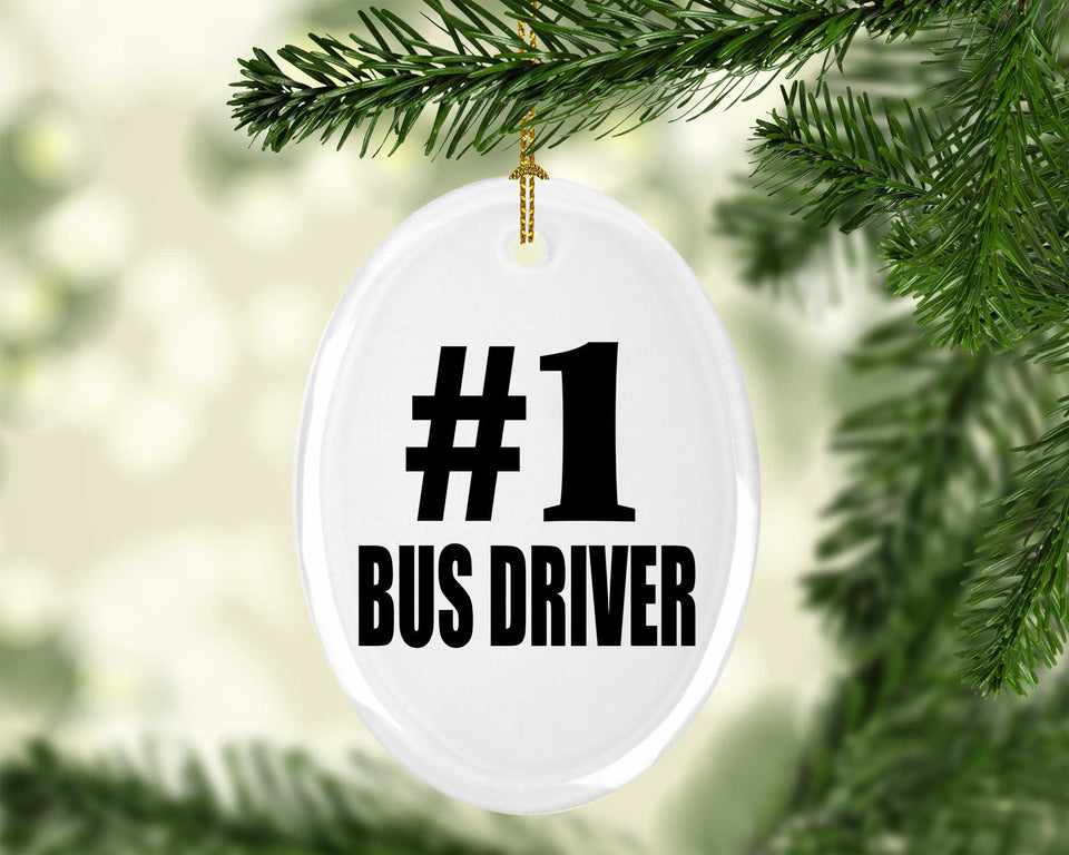 Number One #1 Bus Driver - Oval Ornament