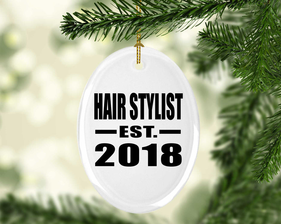 Hair Stylist Established EST. 2018 - Oval Ornament