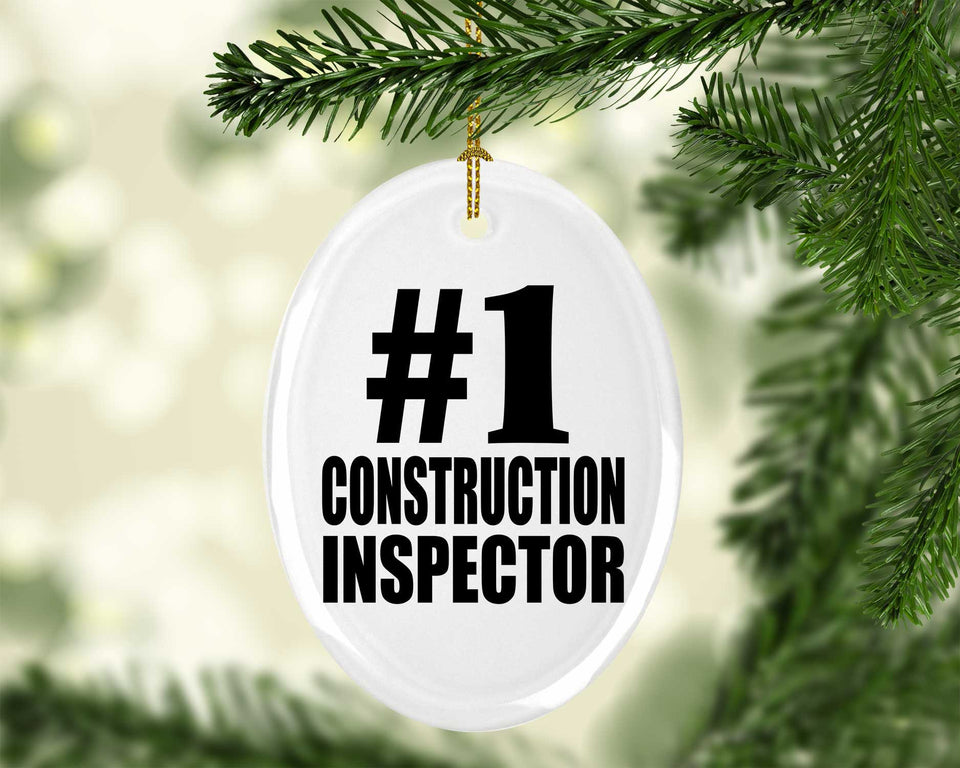Number One #1 Construction Inspector - Oval Ornament