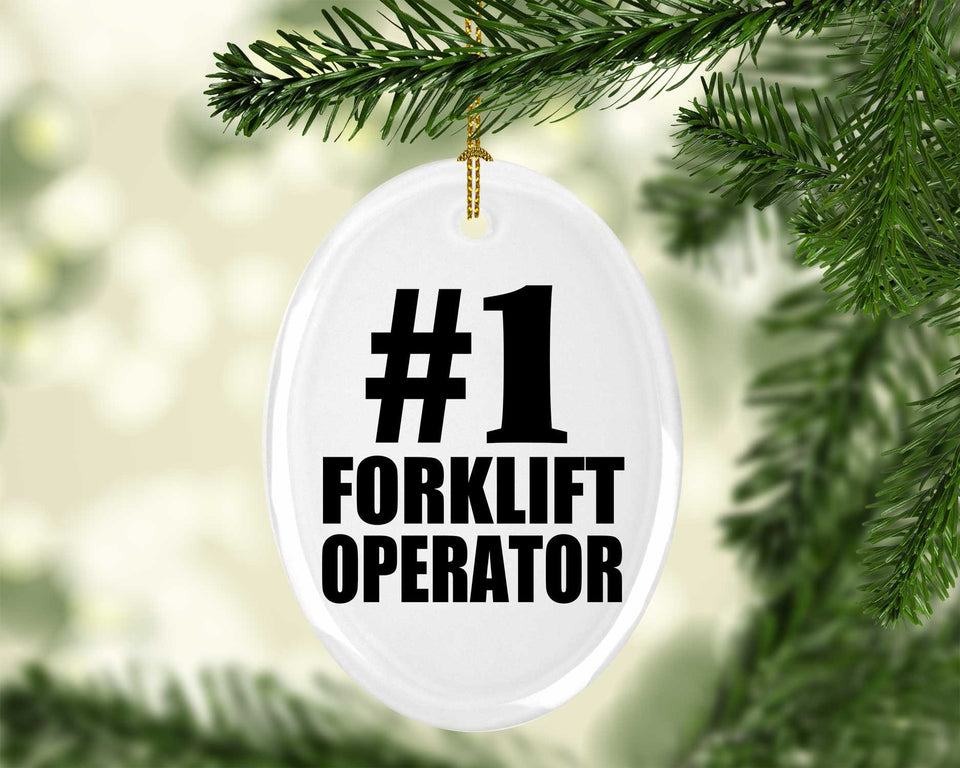 Number One #1 Forklift Operator - Oval Ornament