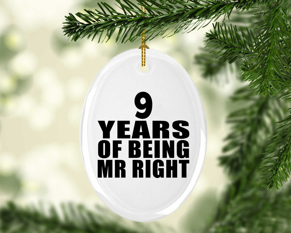9th Anniversary 9 Years Of Being Mr Right - Oval Ornament