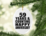 Happy 59th Anniversary 59 Years & Counting - Oval Ornament