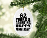 Happy 62nd Anniversary 62 Years & Counting - Oval Ornament