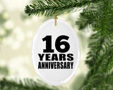 16th Anniversary 16 Years - Oval Ornament
