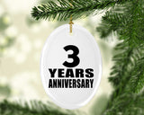 3rd Anniversary 3 Years - Oval Ornament