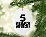 5th Anniversary 5 Years - Oval Ornament