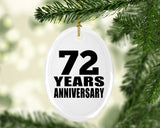 72nd Anniversary 72 Years - Oval Ornament