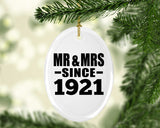 103rd Anniversary Mr & Mrs Since 1921 - Oval Ornament