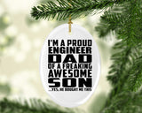 Proud Engineer Dad Of Awesome Son - Oval Ornament