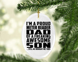 Proud Meter Reader Dad Of Awesome Son - Oval Ornament
