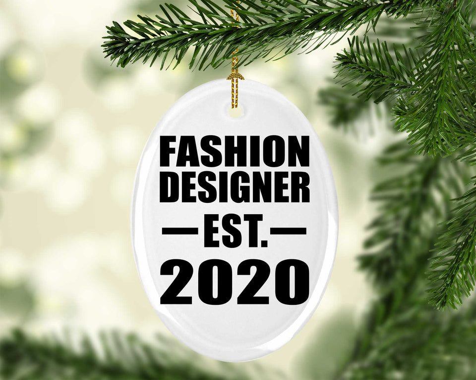 Fashion Designer Established EST. 2020 - Oval Ornament