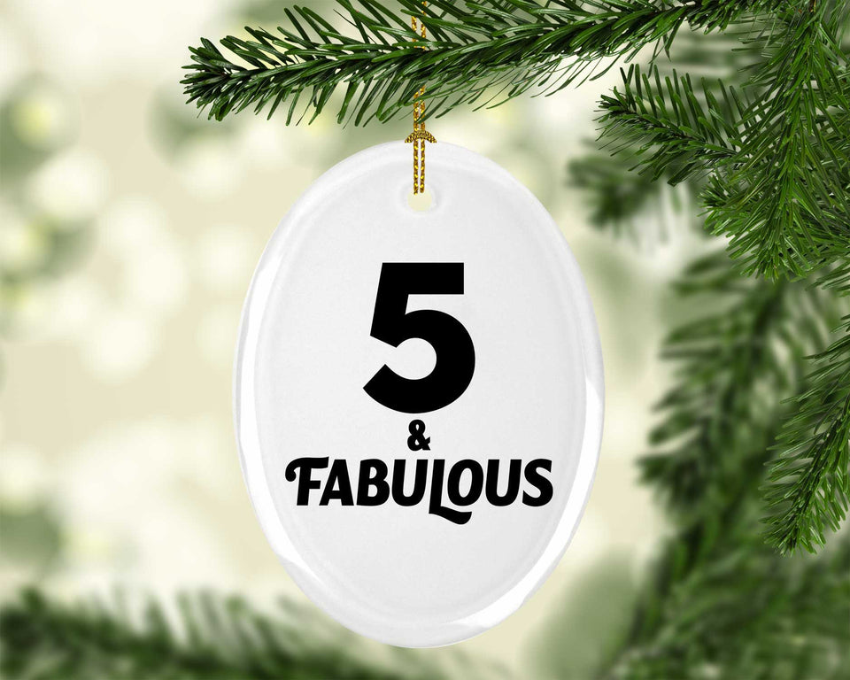 5th Birthday 5 & Fabulous - Oval Ornament