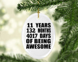 11th Birthday 11 Years 132 Months 4017 Days Of Awesome - Oval Ornament