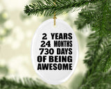 2nd Birthday 2 Years 24 Months 730 Days Of Awesome - Oval Ornament