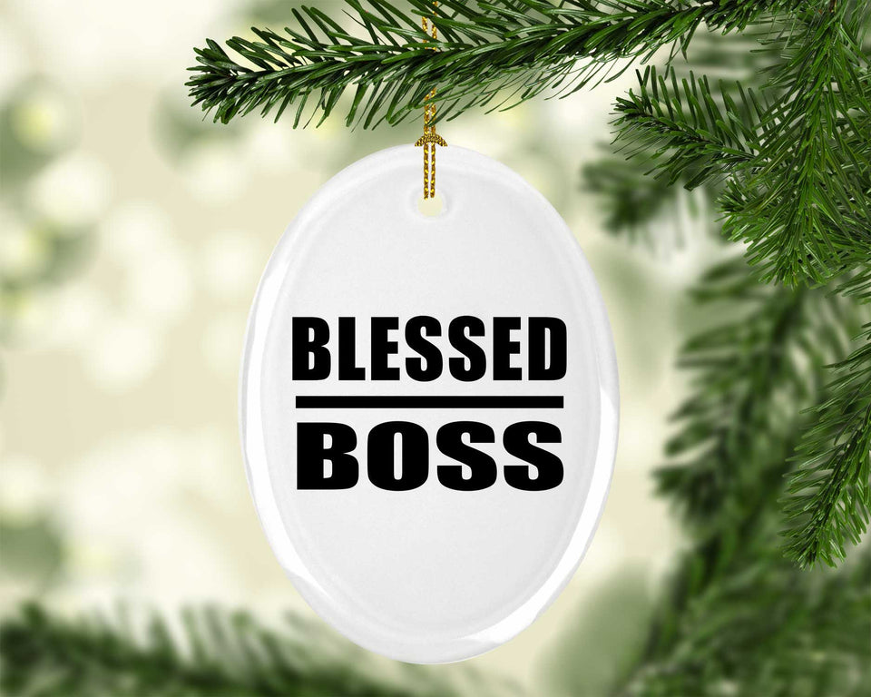 Blessed Boss - Oval Ornament