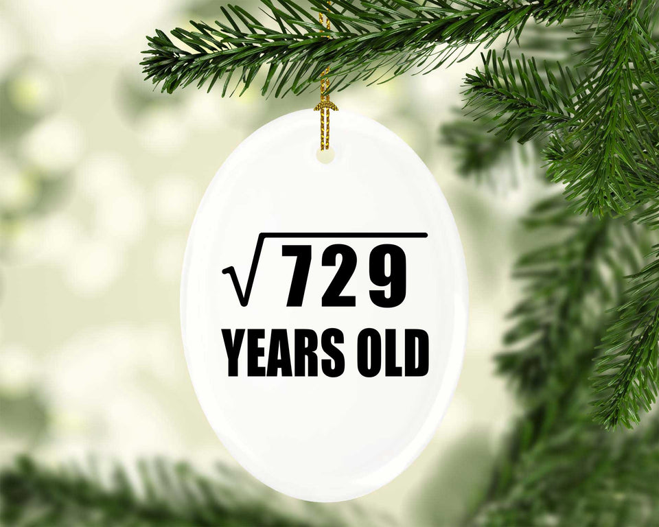 27th Birthday Square Root of 729 Years Old - Oval Ornament