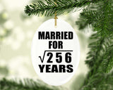 16th Anniversary Married For Square Root of 256 Years - Oval Ornament