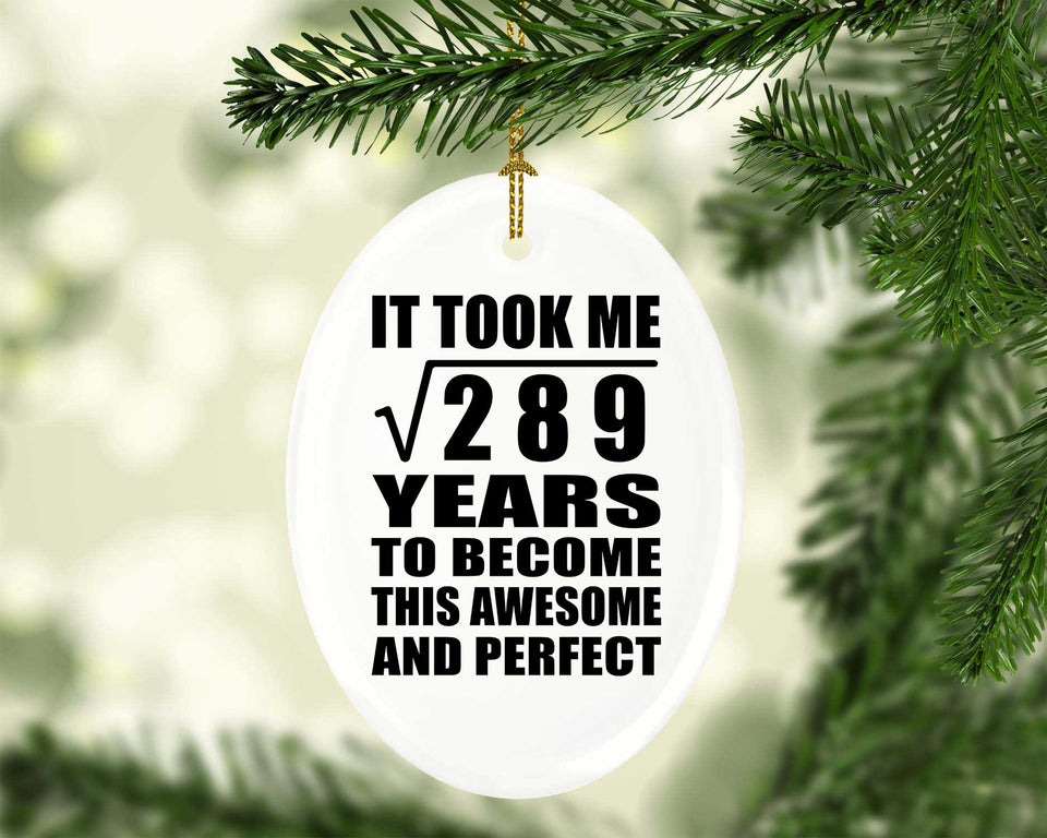 17th Birthday Took Square Root of 289 Years To Awesome - Oval Ornament